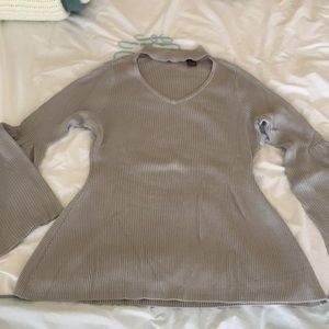 Heather B Bell Sleeve Choker Neck Sweater